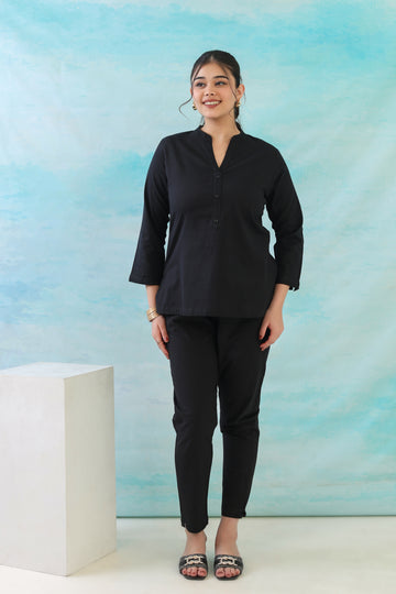 Bold Black Short Kurti