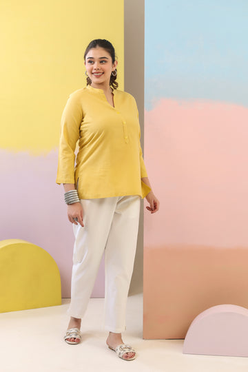 Yellow Short Kurti