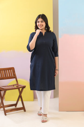 Blue Straight Kurti