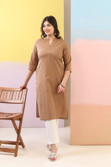Mocha Brown Straight Kurti