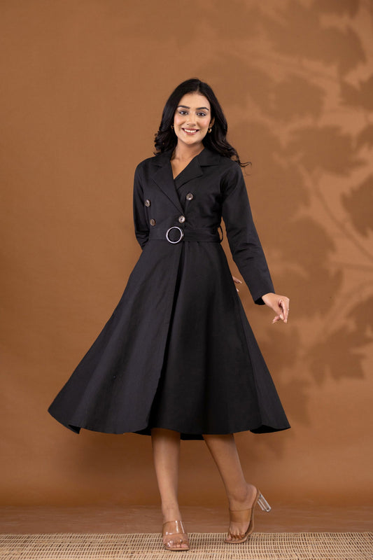 Black Cotton Princess Dress Palla Jaipur Black Cotton Princess Dress Palla Jaipur