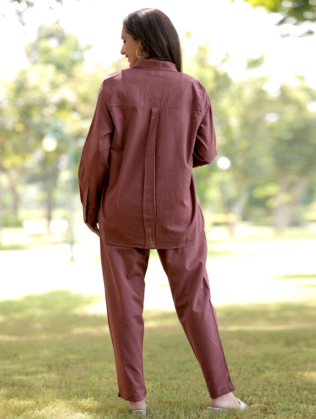 Rose Taupe Cotton Linen Co-Ord Set - Rose Taupe Cotton Linen Co-Ord Set - Palla Jaipur - Palla Jaipur