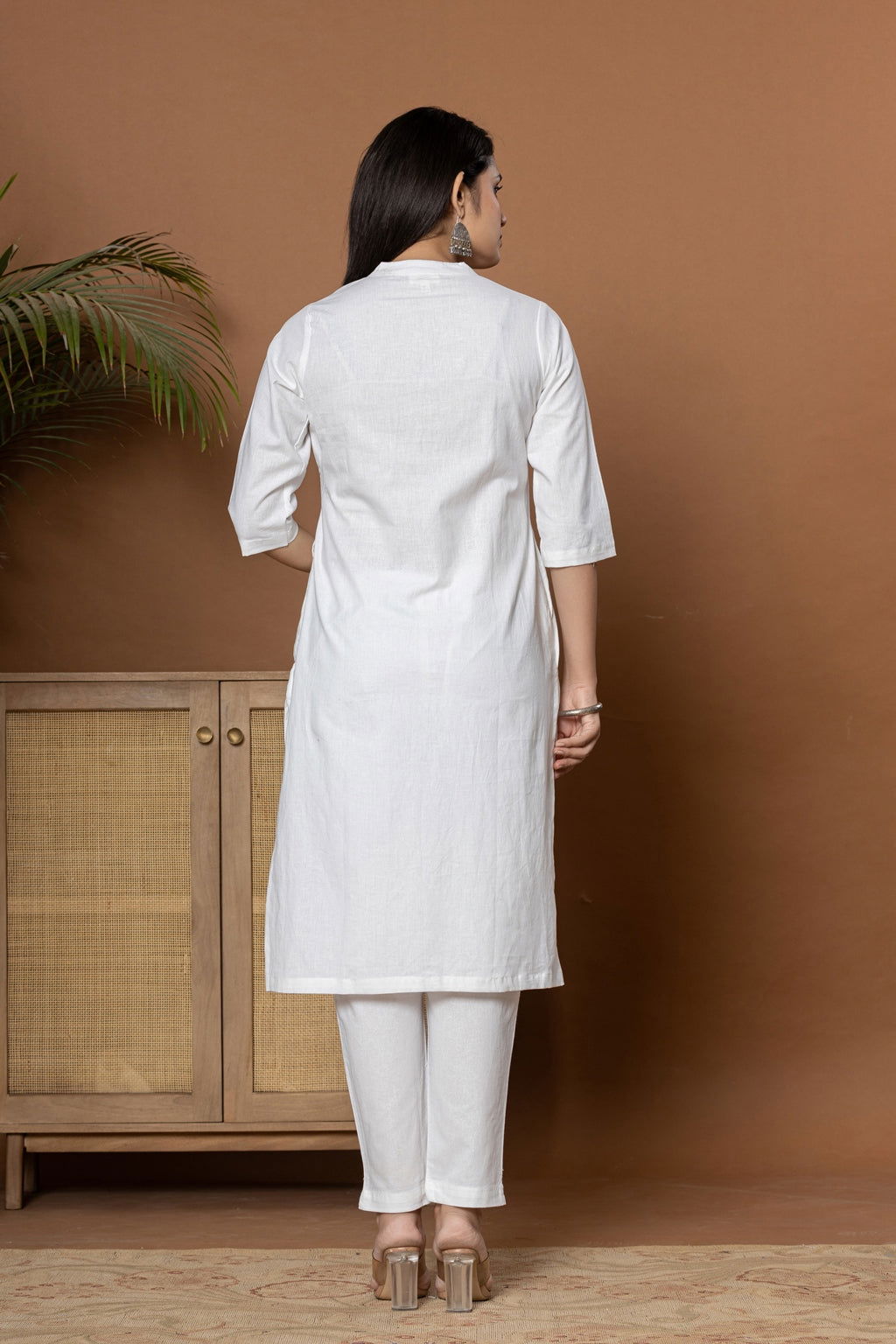 White Straight Kurti - White Straight Kurti - Palla Jaipur - Palla Jaipur