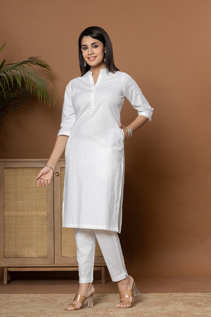 White Straight Kurti