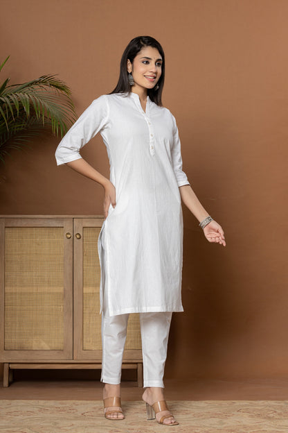 White Straight Kurti