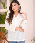 100% Cotton Schiffli Short Kurti - 100% Cotton Schiffli Short Kurti - 100% Cotton Schiffli Short Kurti - Palla Jaipur - Palla Jaipur - Palla Jaipur