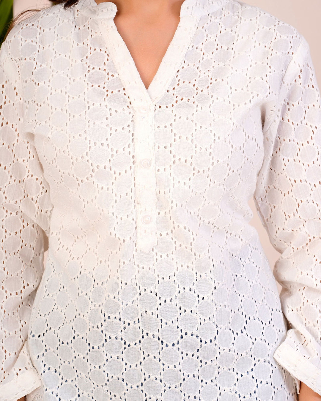 100% Cotton Schiffli Short Kurti - 100% Cotton Schiffli Short Kurti - 100% Cotton Schiffli Short Kurti - Palla Jaipur - Palla Jaipur - Palla Jaipur