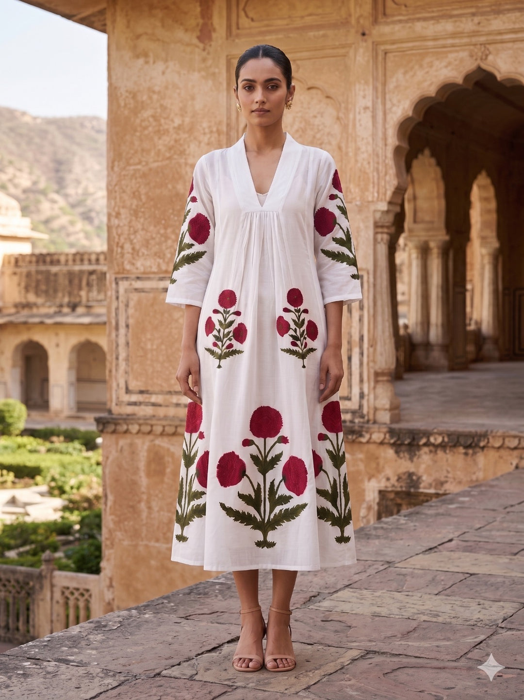 Rose Garden Handblock dresss