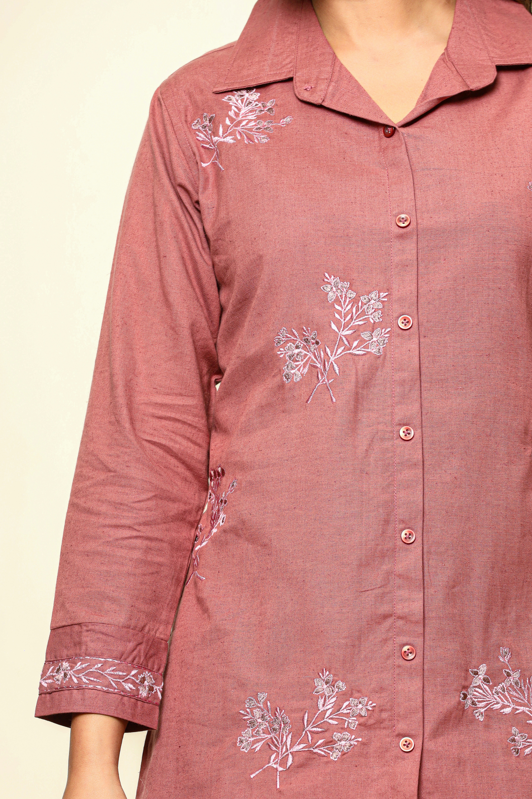 Rose taupe Hand Embroidery cord set