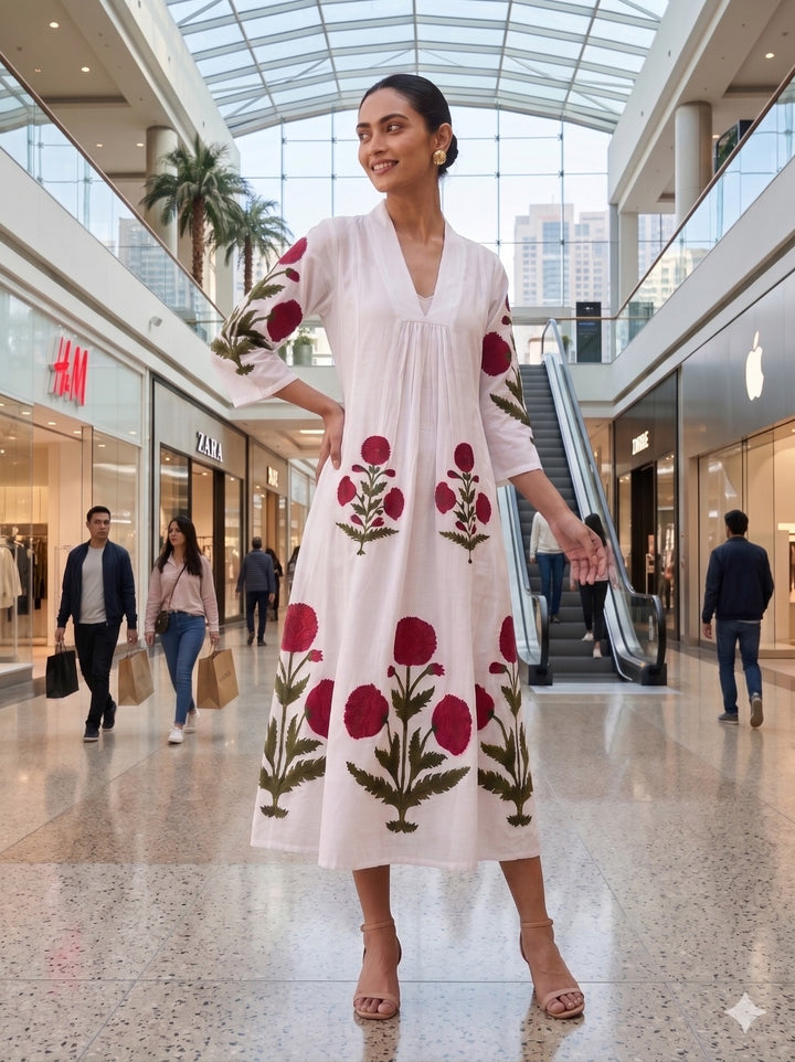 Rose Garden Handblock dresss