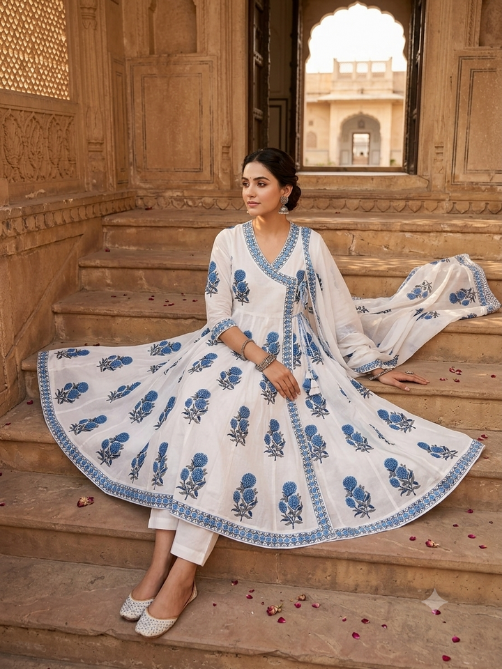 Neelambari Handblock Suit Set