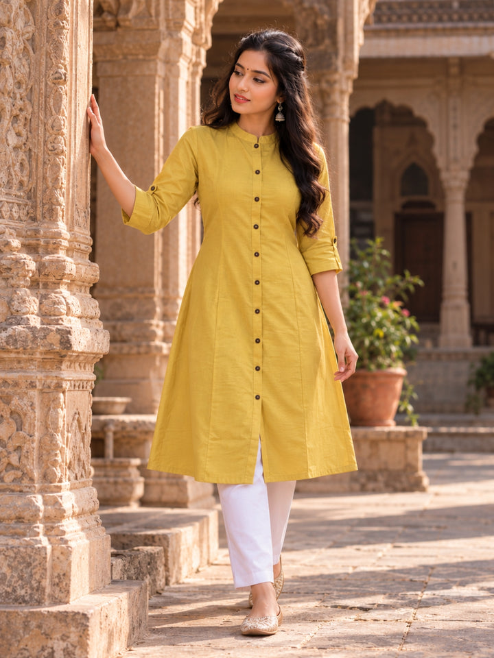 Haldi Bloom A-Line Kurti