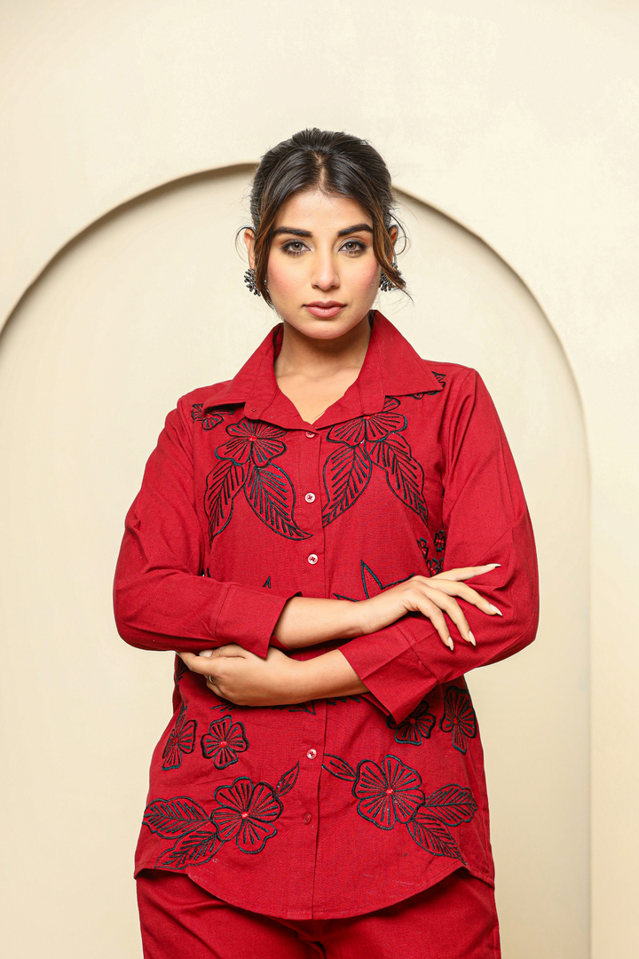 Rose taupe Hand Embroidery cord set