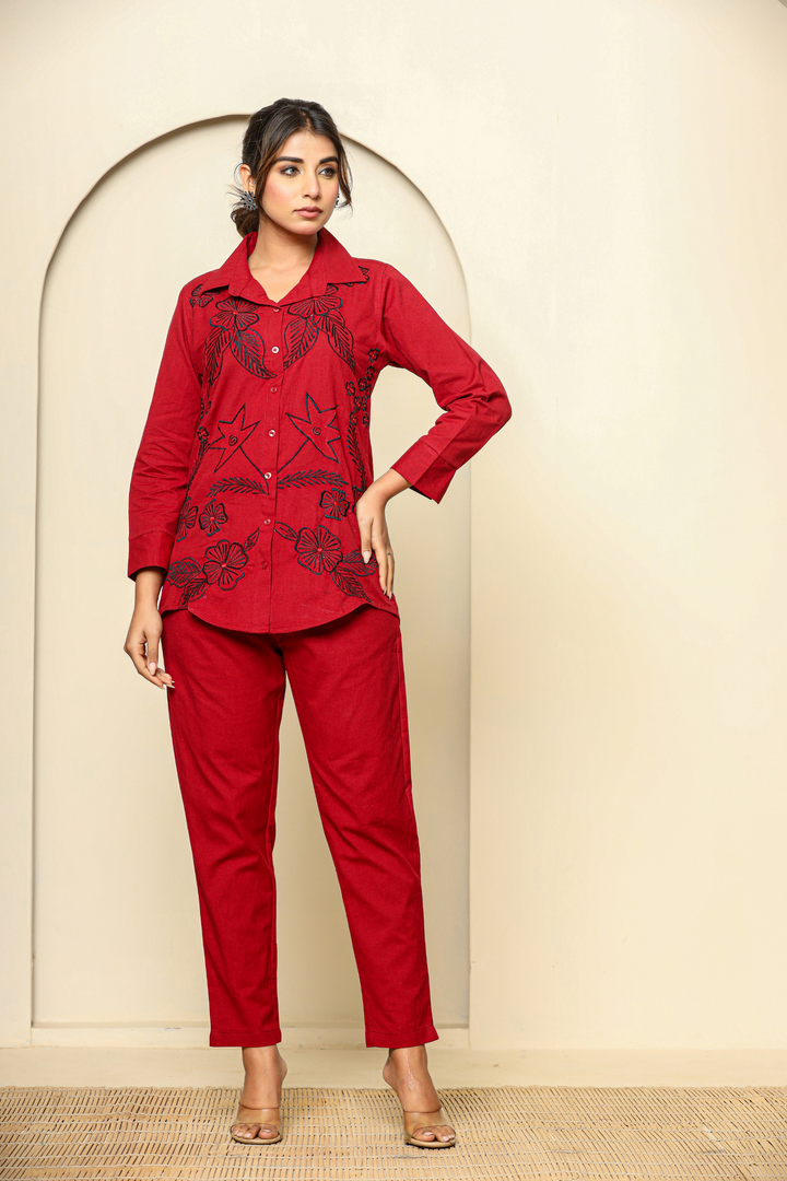 Rose taupe Hand Embroidery cord set