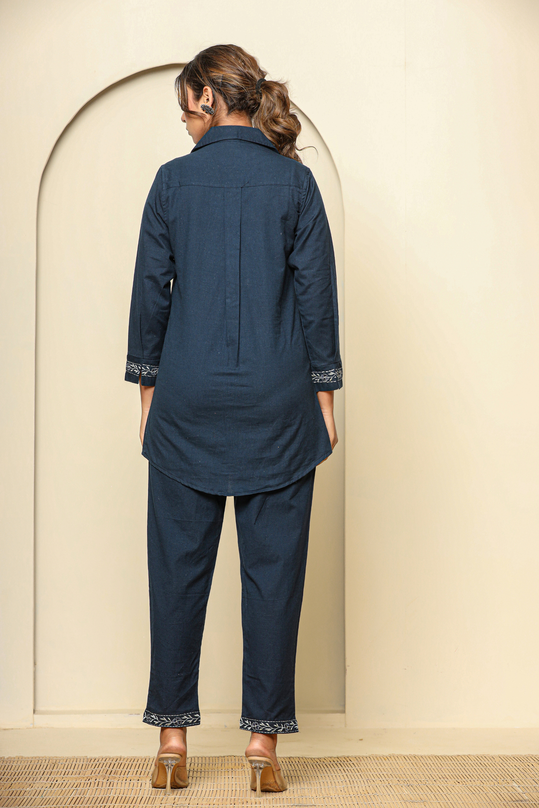 Blue Hand Embroidery cord set