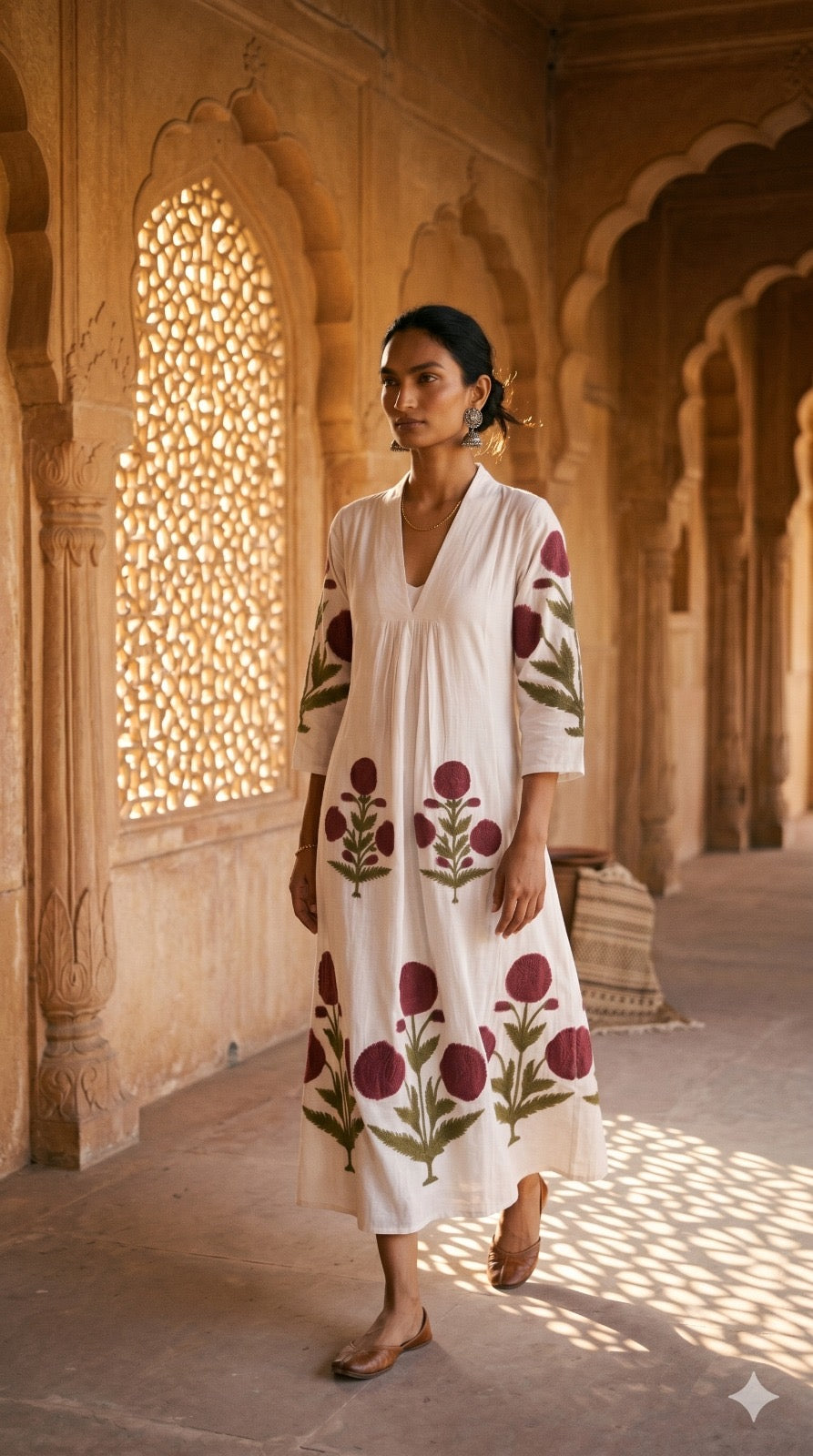 Rose Garden Handblock dresss