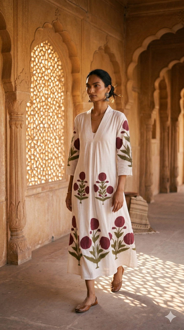 Rose Garden Handblock dresss