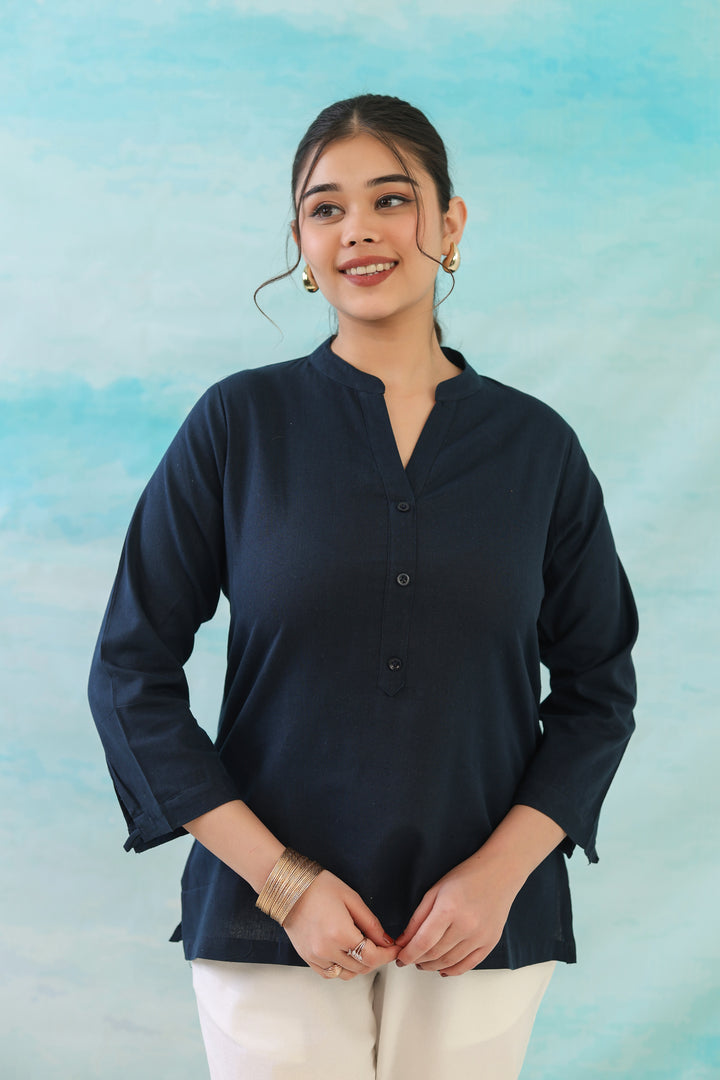 Navy Blue Short Kurti