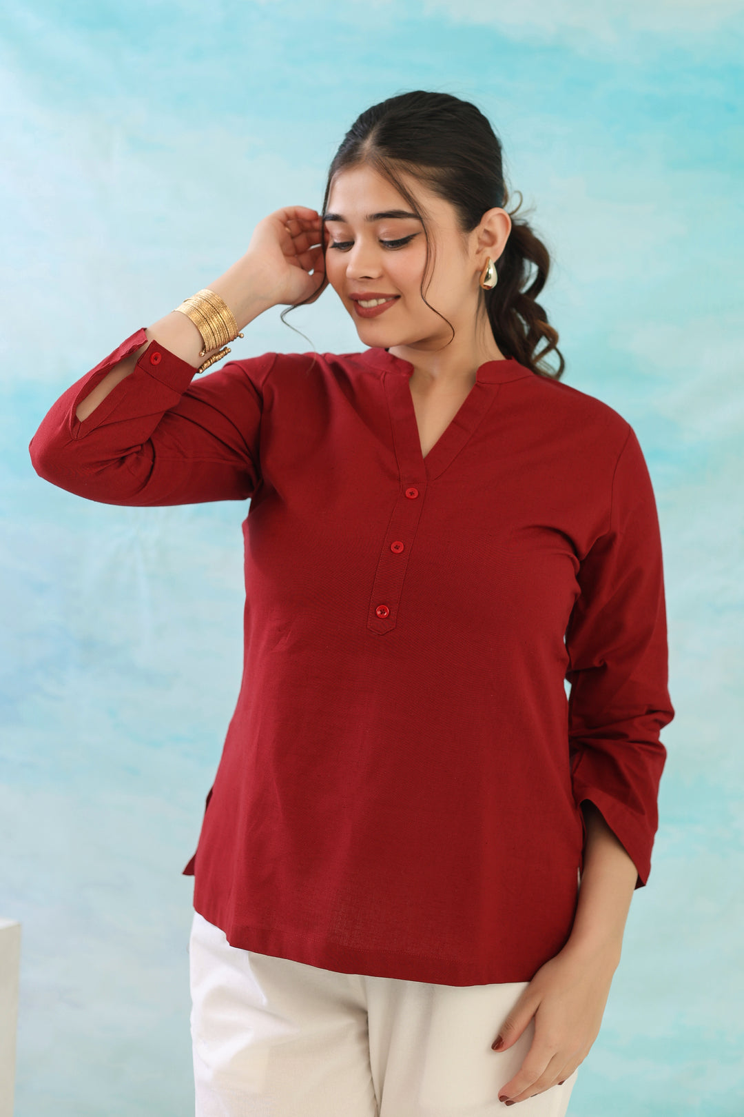 Maroon Short Kurti