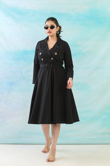 Black Cotton Princess Dress