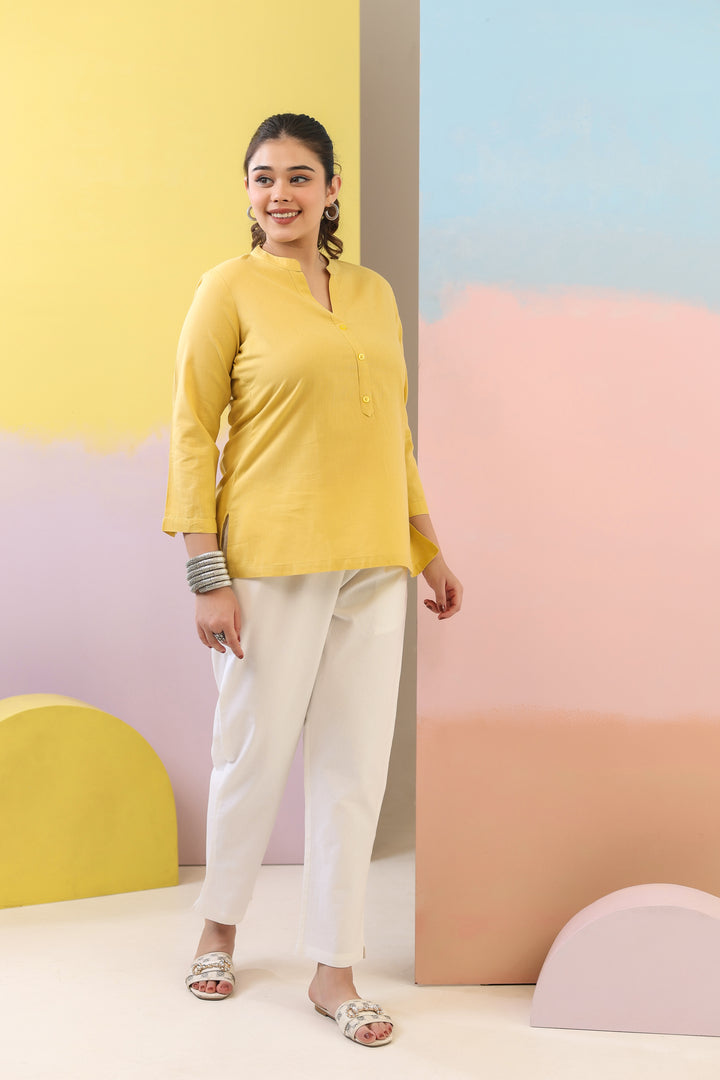 Yellow Short Kurti