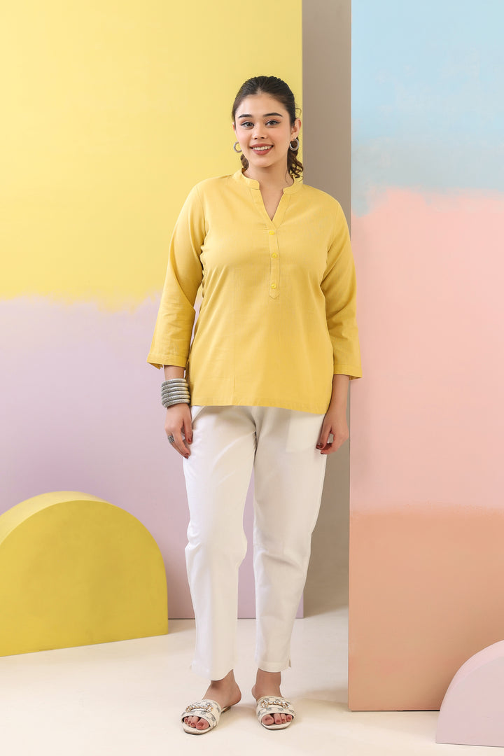 Yellow Short Kurti