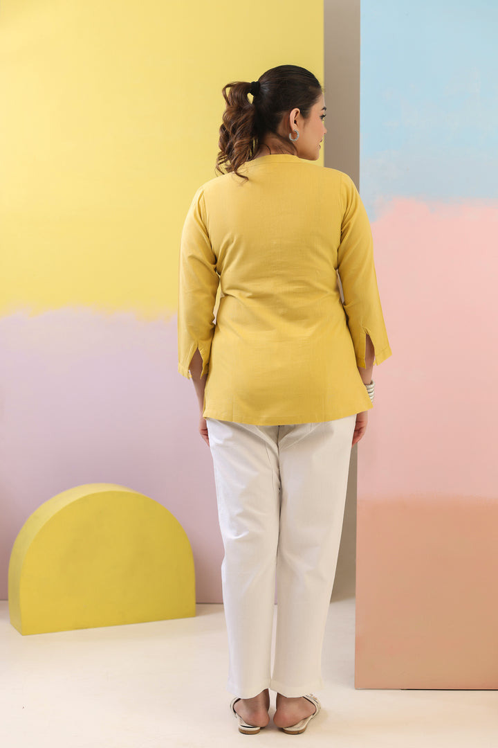 Yellow Short Kurti