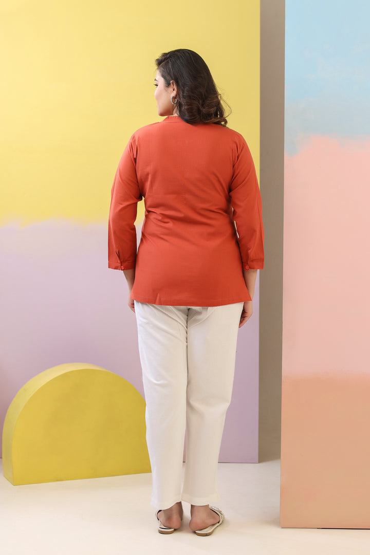 Red Rust Short Kurti