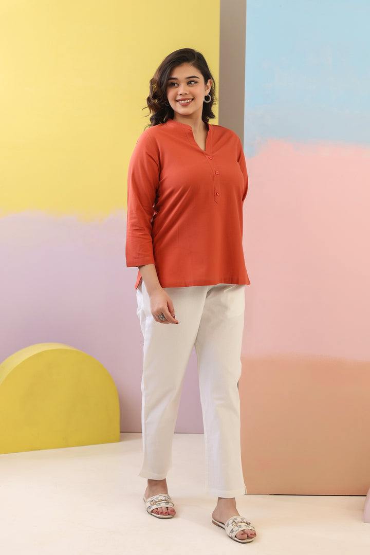 Red Rust Short Kurti