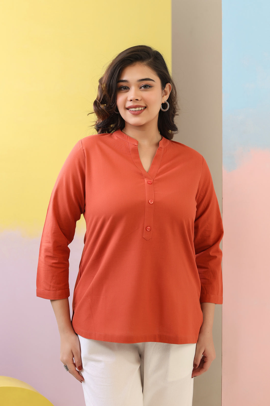 Red Rust Short Kurti