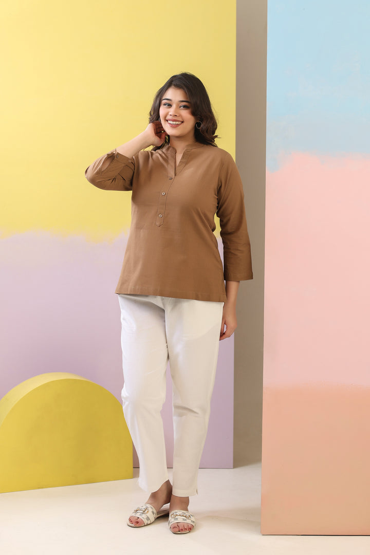 Mocha Brown Short Kurti