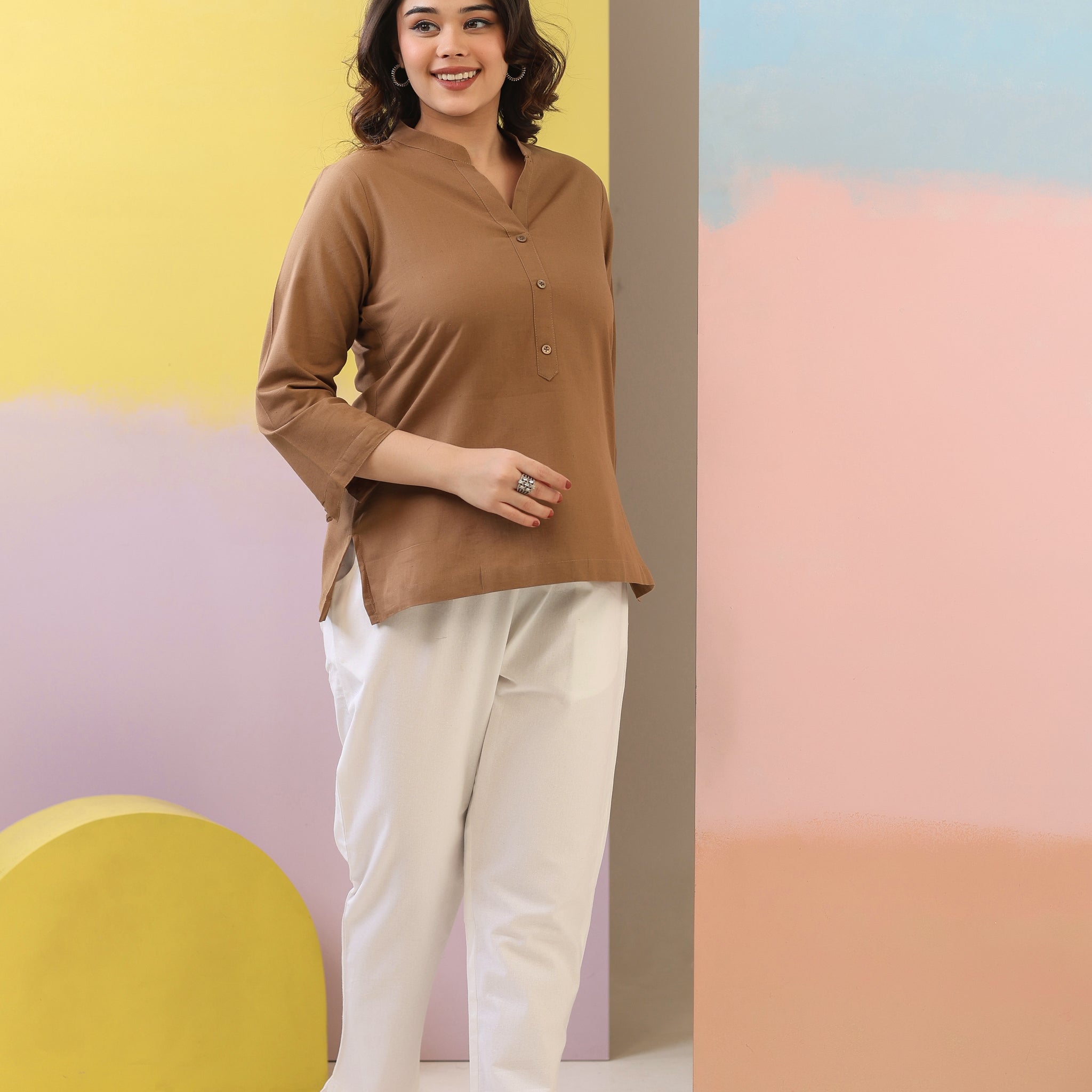 Mocha Brown Short Kurti