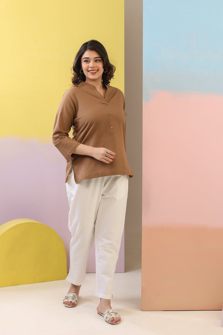 Mocha Brown Short Kurti