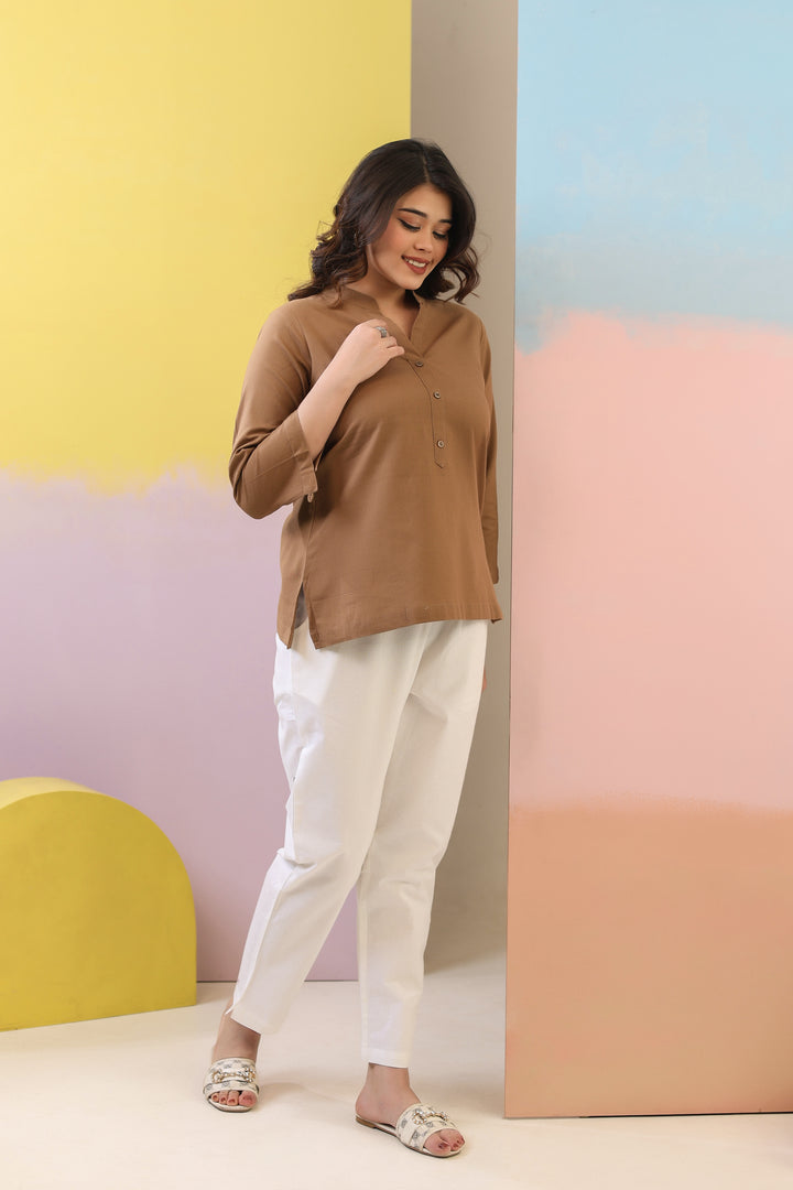 Mocha Brown Short Kurti