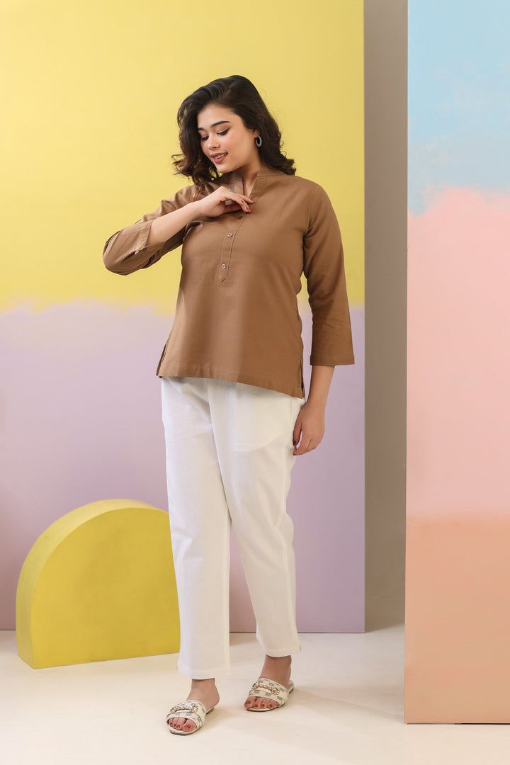 Mocha Brown Short Kurti