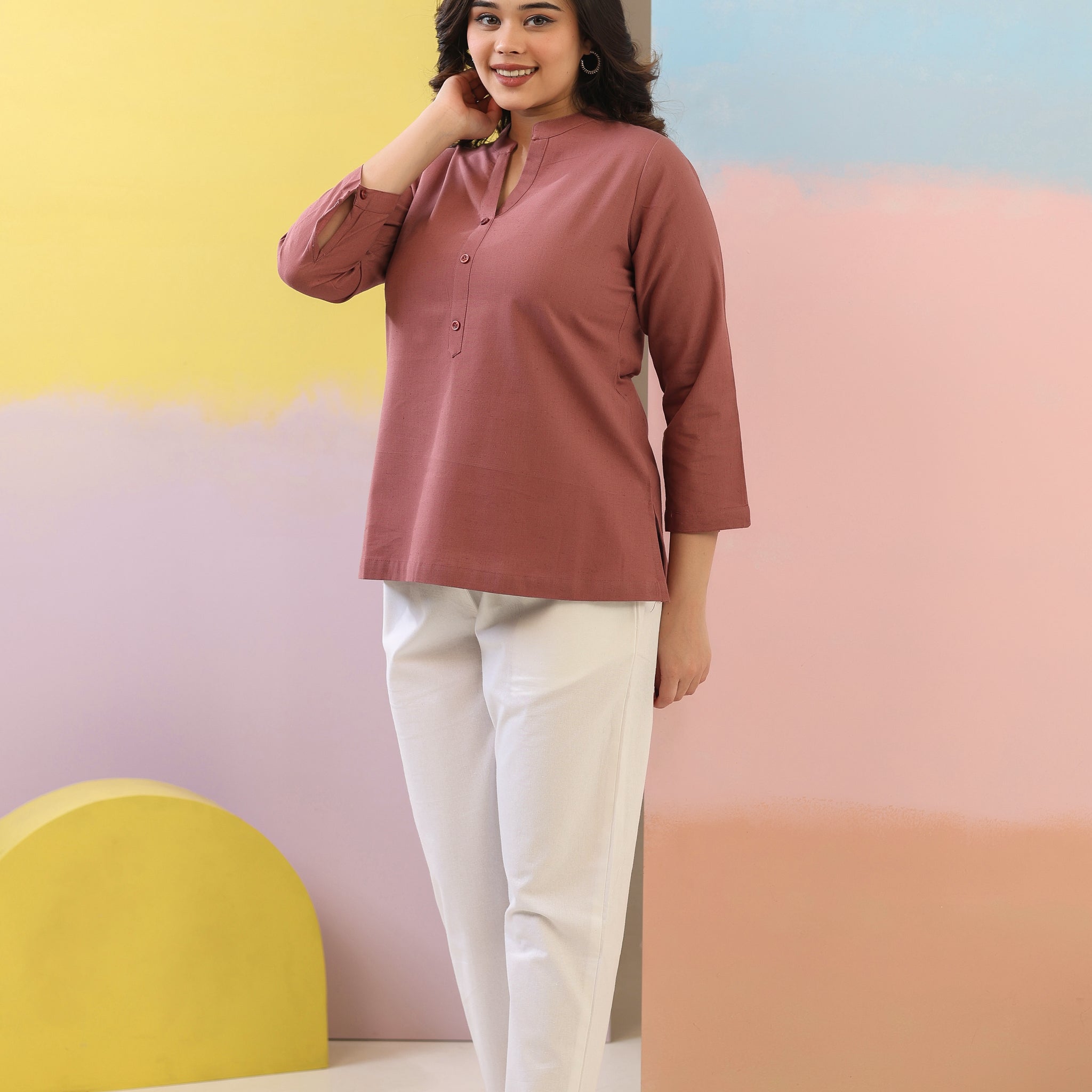 Rose Taupe Short Kurti