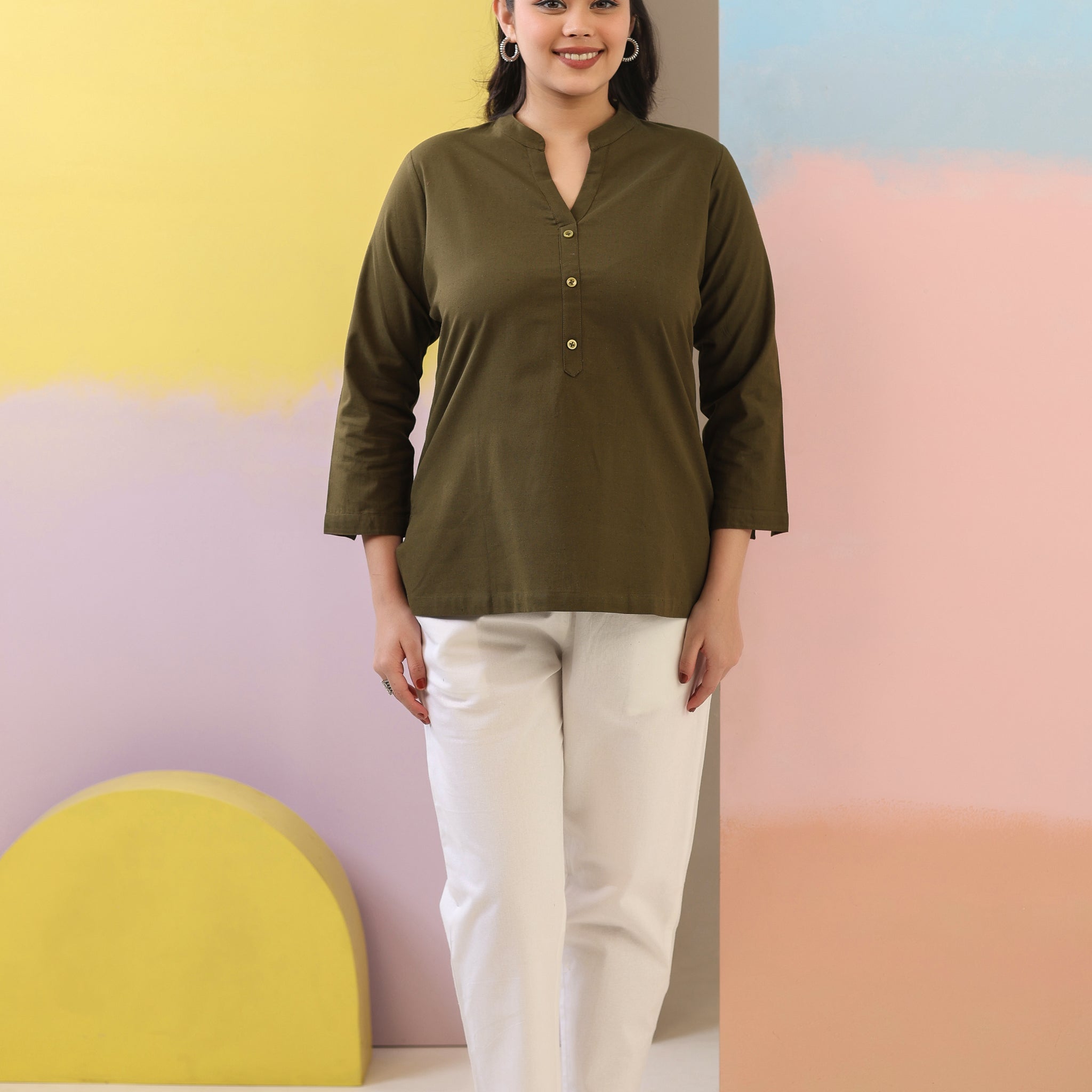 Bottle Green Short Kurti