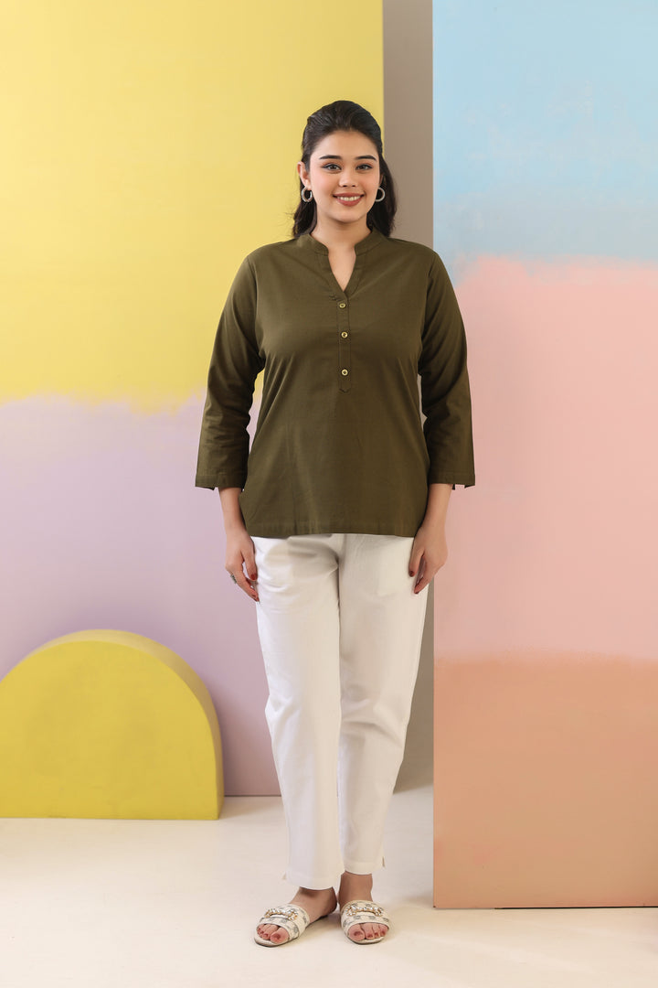 Bottle Green Short Kurti