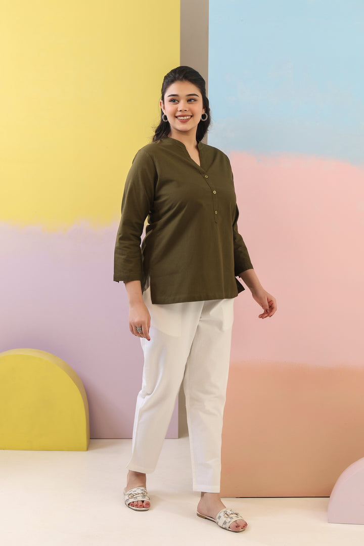 Bottle Green Short Kurti