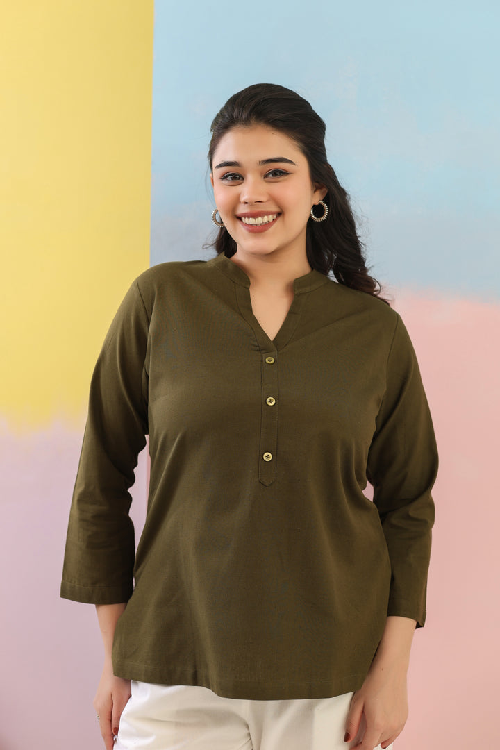 Bottle Green Short Kurti