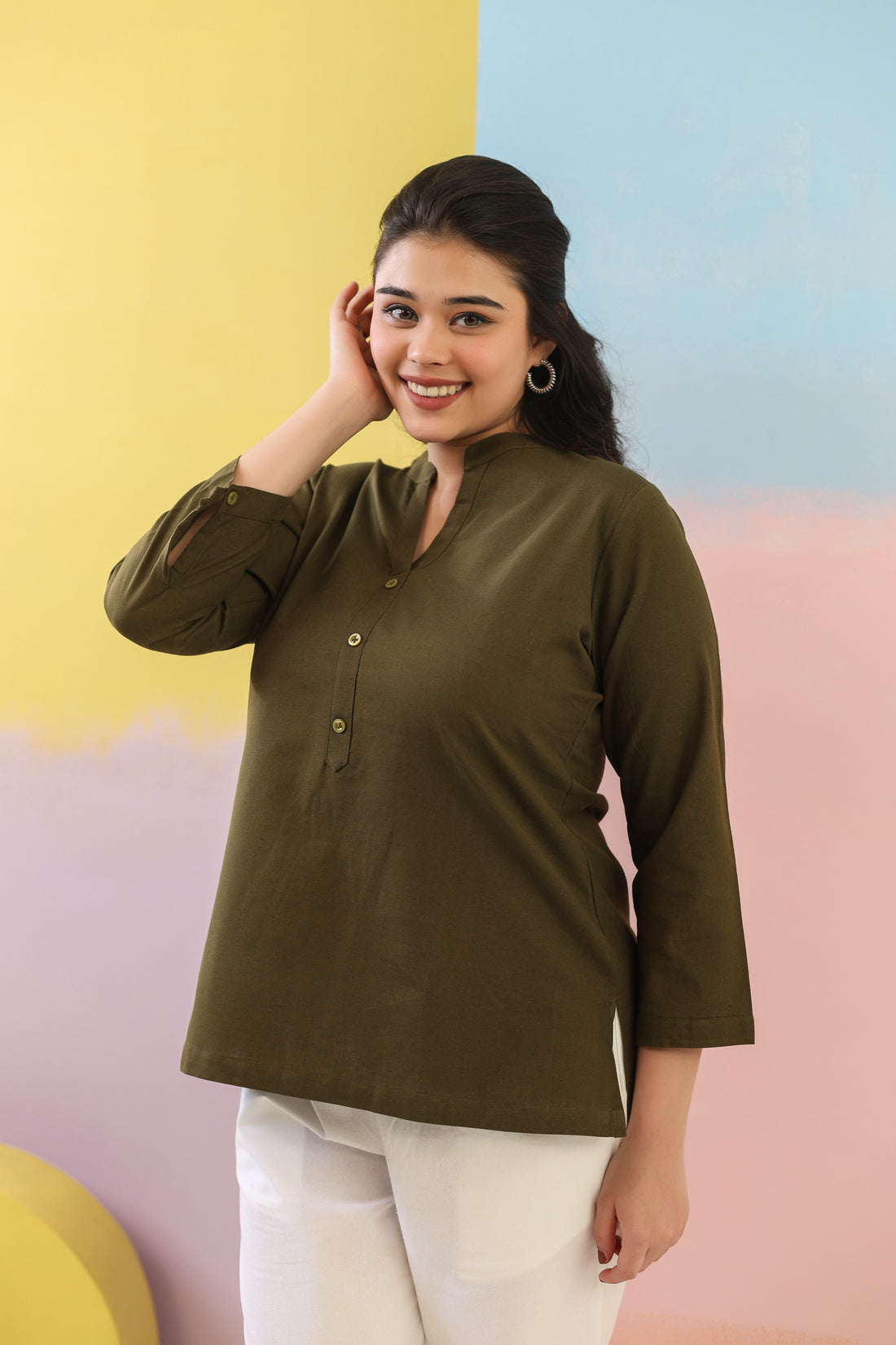 Bottle Green Short Kurti
