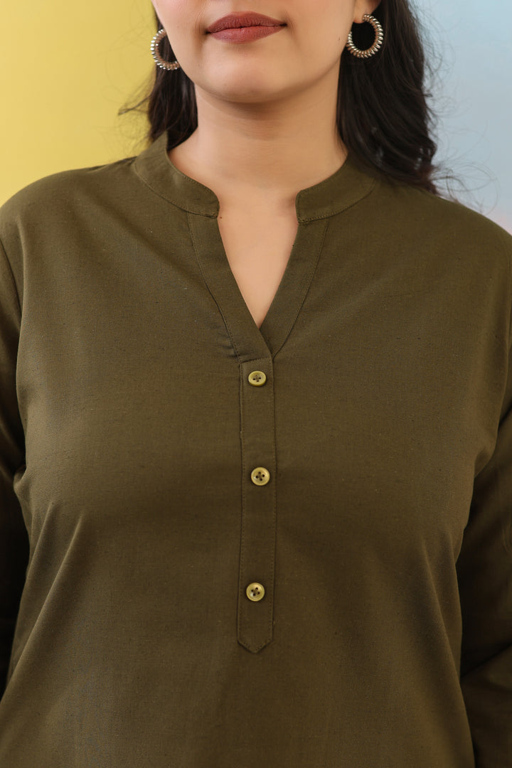 Bottle Green Short Kurti