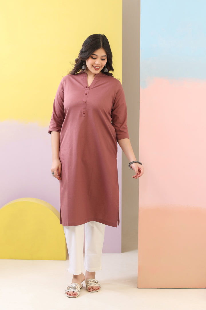 Rose Taupe Straight Kurti