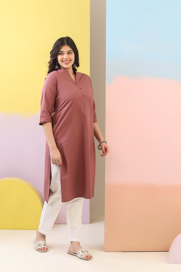 Rose Taupe Straight Kurti