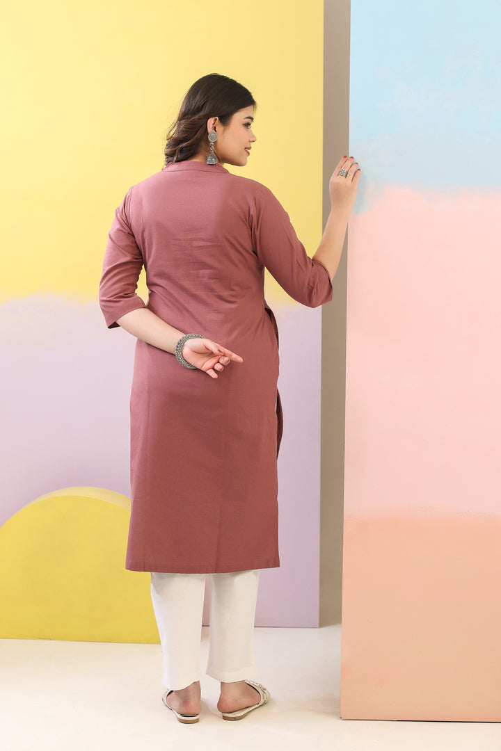 Rose Taupe Straight Kurti