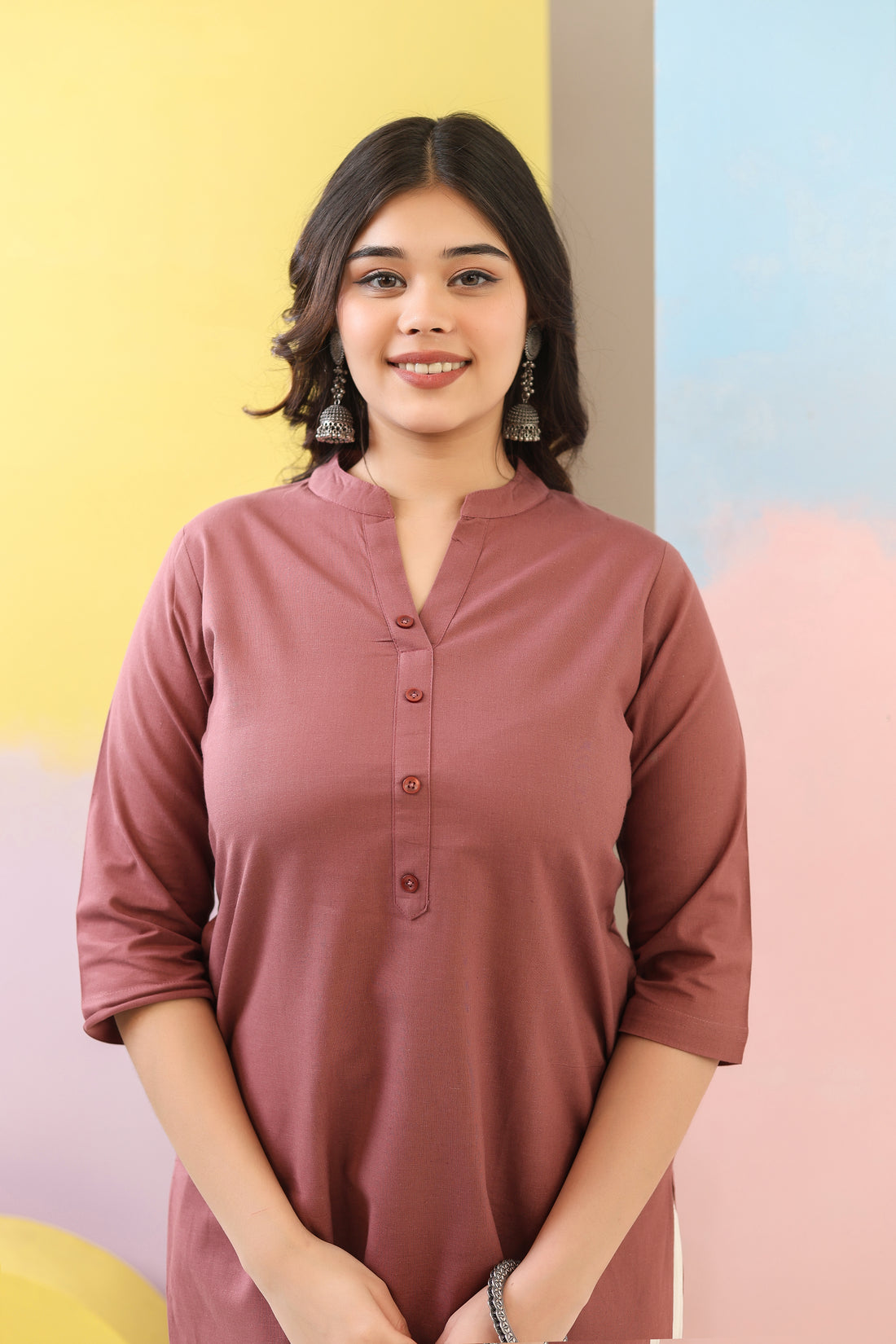 Rose Taupe Straight Kurti