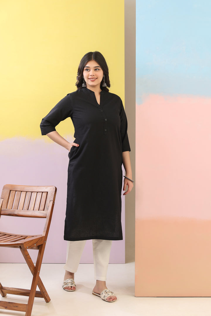 Black Straight Kurti