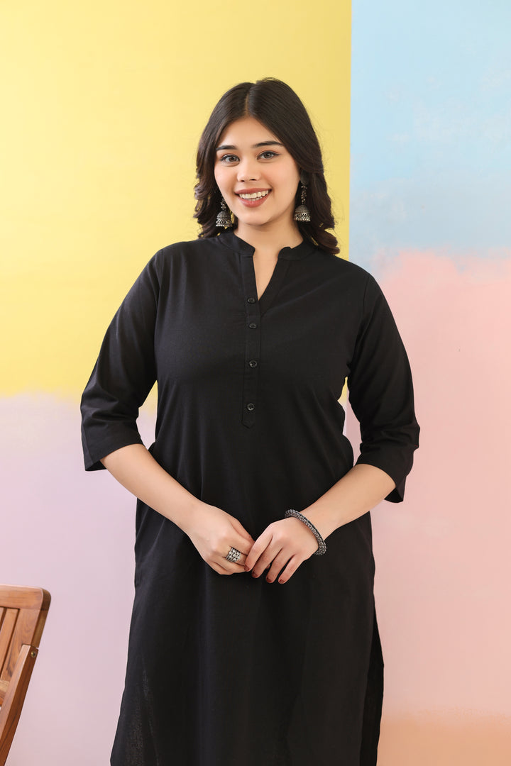 Black Straight Kurti