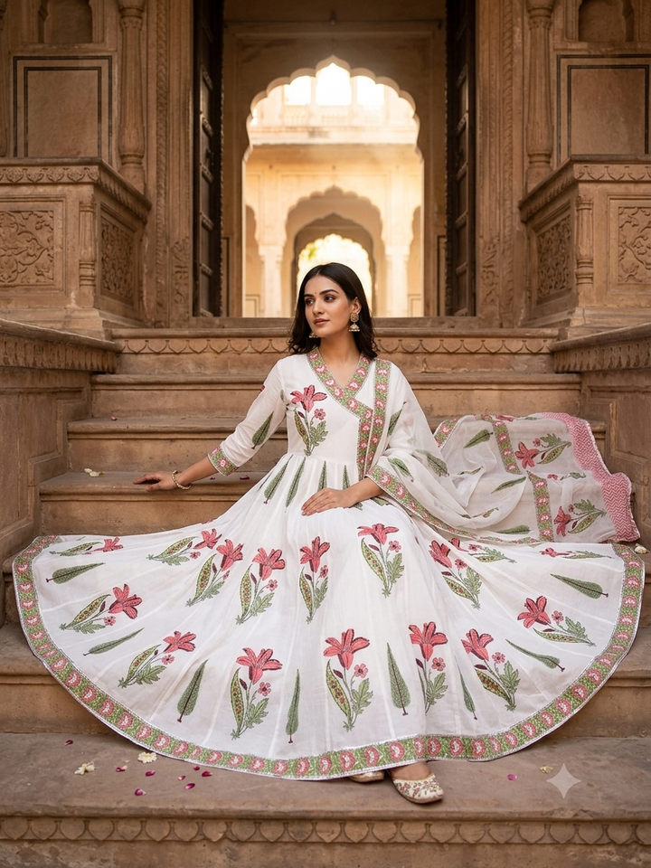 Pink Cypress Bloom Suit set