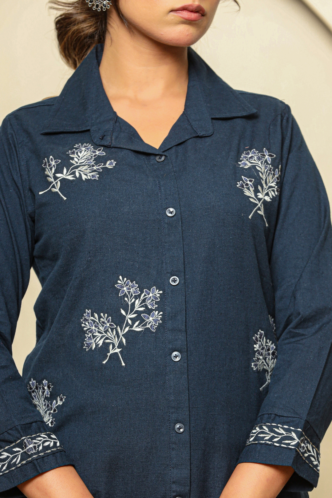 Blue Hand Embroidery cord set